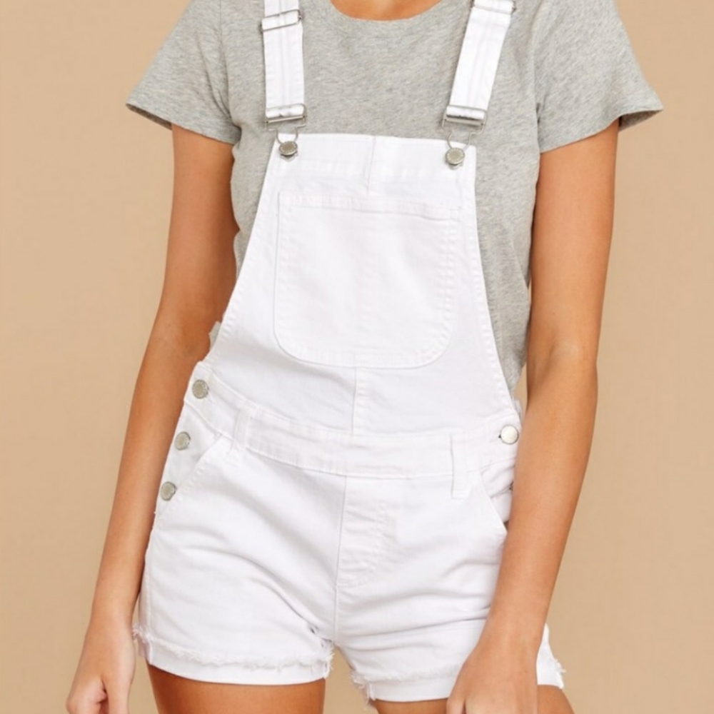 White Overall Shorts